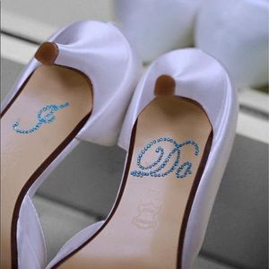 I do shoe decals sticker rhinestone blue